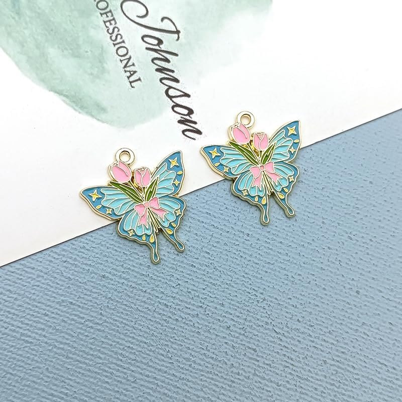 MAGNEECH 2pcs Pink Blue Butterfly-Themed Needle Minder Magnet，Magnetic Needle Minders for Cross Stitch and Embroidery - Keep Your Needles Secure - Image 4